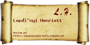 Lepényi Henriett névjegykártya